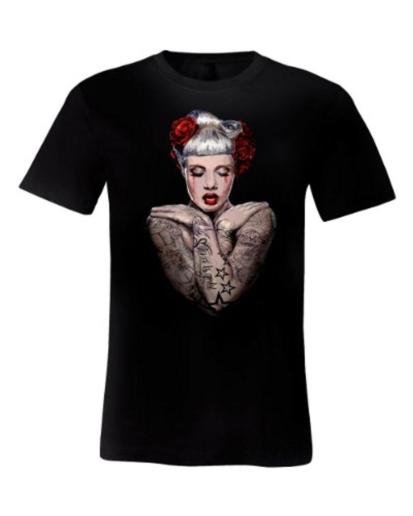 Tattoo Pin Up T-shirt | Rose and Tears T-shirt